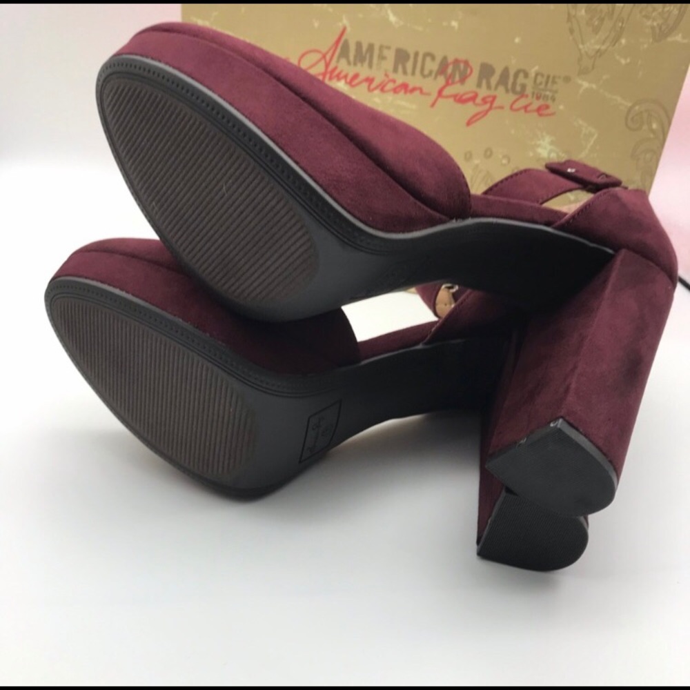American Rag Plum suede ankle strap heels 8.5 - Picture 4 of 4